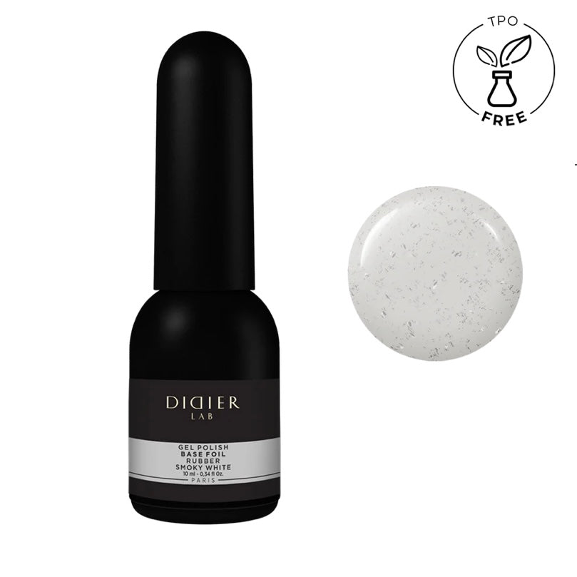 DIDIER LAB MASKUOJANTI KAUČIUKINĖ BAZĖ SU FOLIJA "RUBBER BASE FOIL", SMOKY WHITE, 10ML