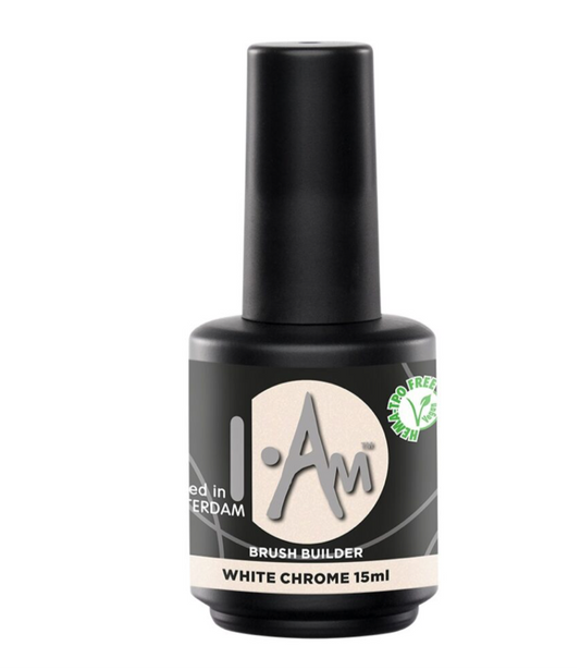 I.Am Brush Builder – Hema Free gelis buteliuke, WHITE CHROME, 15ml.