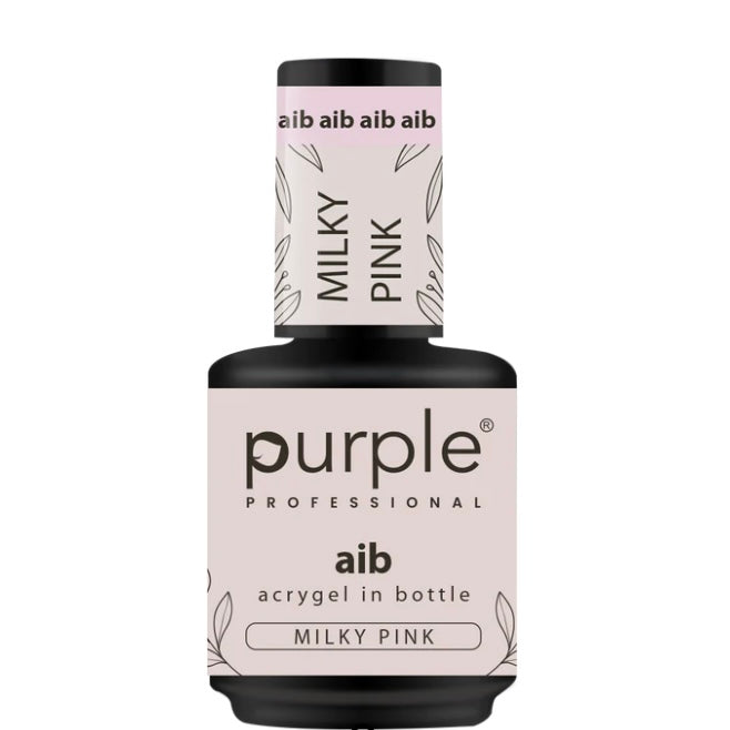 Purple AIB Akrygelis buteliuke ,,Milky Pink'' 15 ml